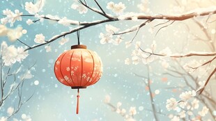 灯笼梅花背景图