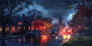 雨后街景美丽街景