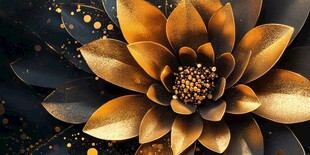 高精手绘黄金拉丝花卉