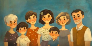 全家福插画