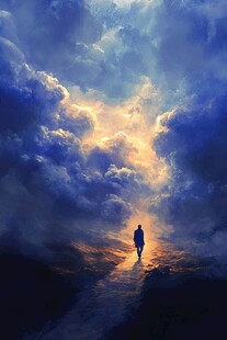 夕阳下的独行者