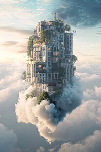 3d云海悬浮小岛