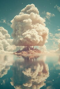 3d云海悬浮小岛