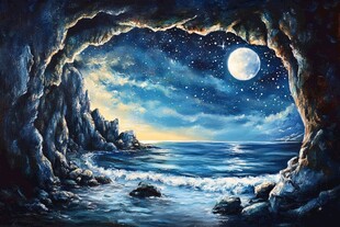 梦幻夜晚立体画