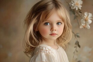 怡然自得的小女孩壁纸