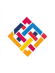 五彩菱形创意logo