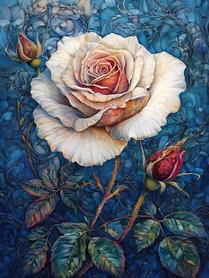 现代玫瑰花油画