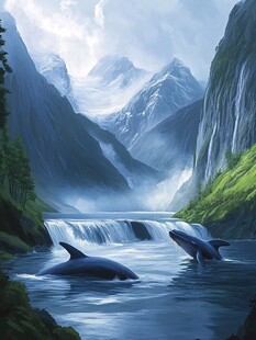 梦幻鲸鱼背景