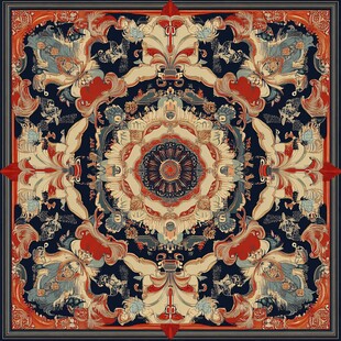 原创欧式花纹方巾图案