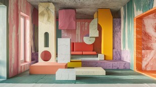 现代轻奢色彩色块