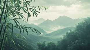 竹林山水背景