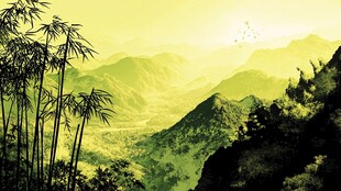 意境山水竹林装饰画