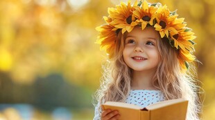 怡然自得的小女孩壁纸