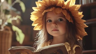 怡然自得的小女孩壁纸