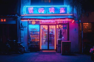 小卖部夜景