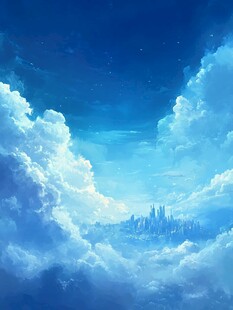 浪漫动漫洁白云朵