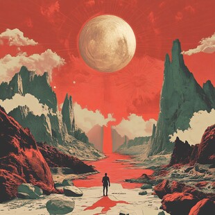 插画红日