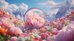 唯美梦幻花田场景