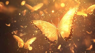 梦幻唯美橙色蝴蝶