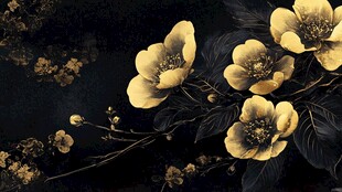 轻奢金线花鸟图