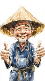 手绘农民伯伯