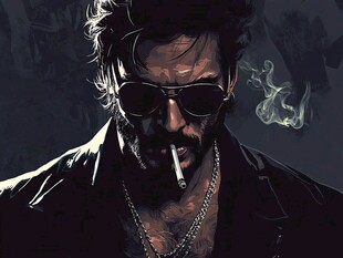 潮流酷帅颓废插画