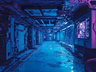 粉红色宇宙飞船内部