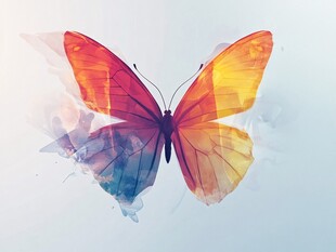 梦幻唯美橙色蝴蝶