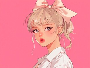 板绘少女插画