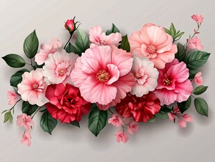 手绘立体牡丹花卉