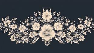 深蓝色浪漫深邃花纹