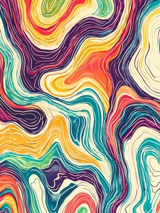 扭曲波浪数码印花