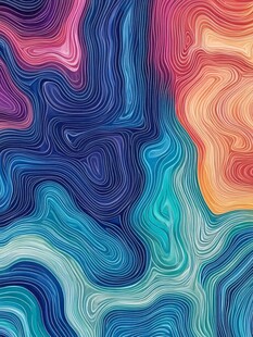 几何波浪彩色线条