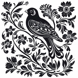 民族风花鸟图腾