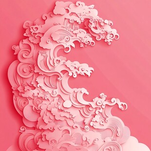 海浪剪纸