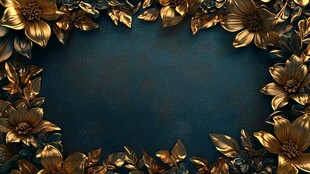 蓝金色复古花艺