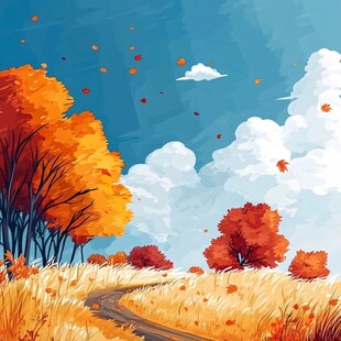 秋天风景插画