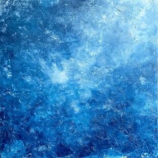 蓝色透光大理石装饰画