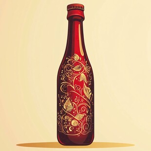 手绘酒瓶