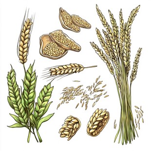 小麦产品插画