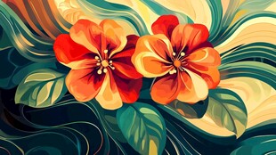 手绘创意百花壁纸