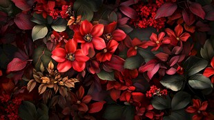 3d浮雕缤纷花卉