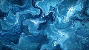 蓝色流体创意抽象画