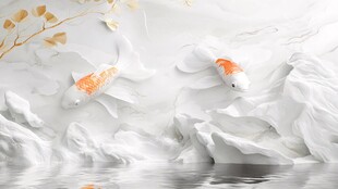 新中式山水鲤鱼