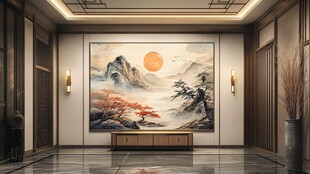 迎客松酒店客厅背景