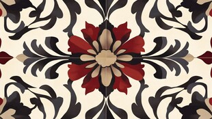 色块花古典图案组合