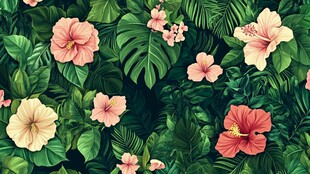 热带雨林花草树木背景