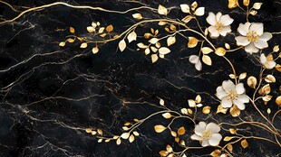 轻奢金线花鸟图