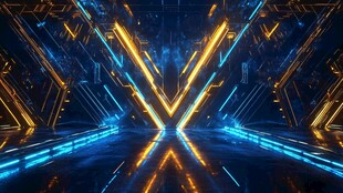 流光溢彩的霓虹灯走廊