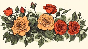 手绘玫瑰壁纸